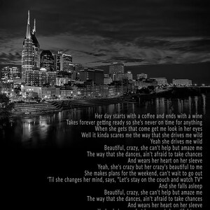 Luke Combs Beautiful Crazy Lyrics Poster Luke Combs Beautiful Crazy Canvas Print This One\u2019s For You Music Album Art Luke Combs Gift HgT4