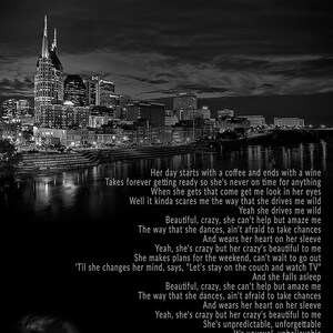 Beautiful Crazy Luke Combs Inspired Lyric Art Print Song Etsy Em cadd9 g dsus4 you hit me like a hurricane. usd