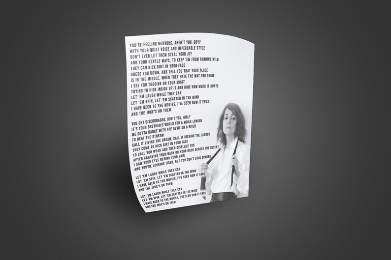 Brandi Carlile The Joke Lyric Poster Wall Art Song Lyrics Etsy