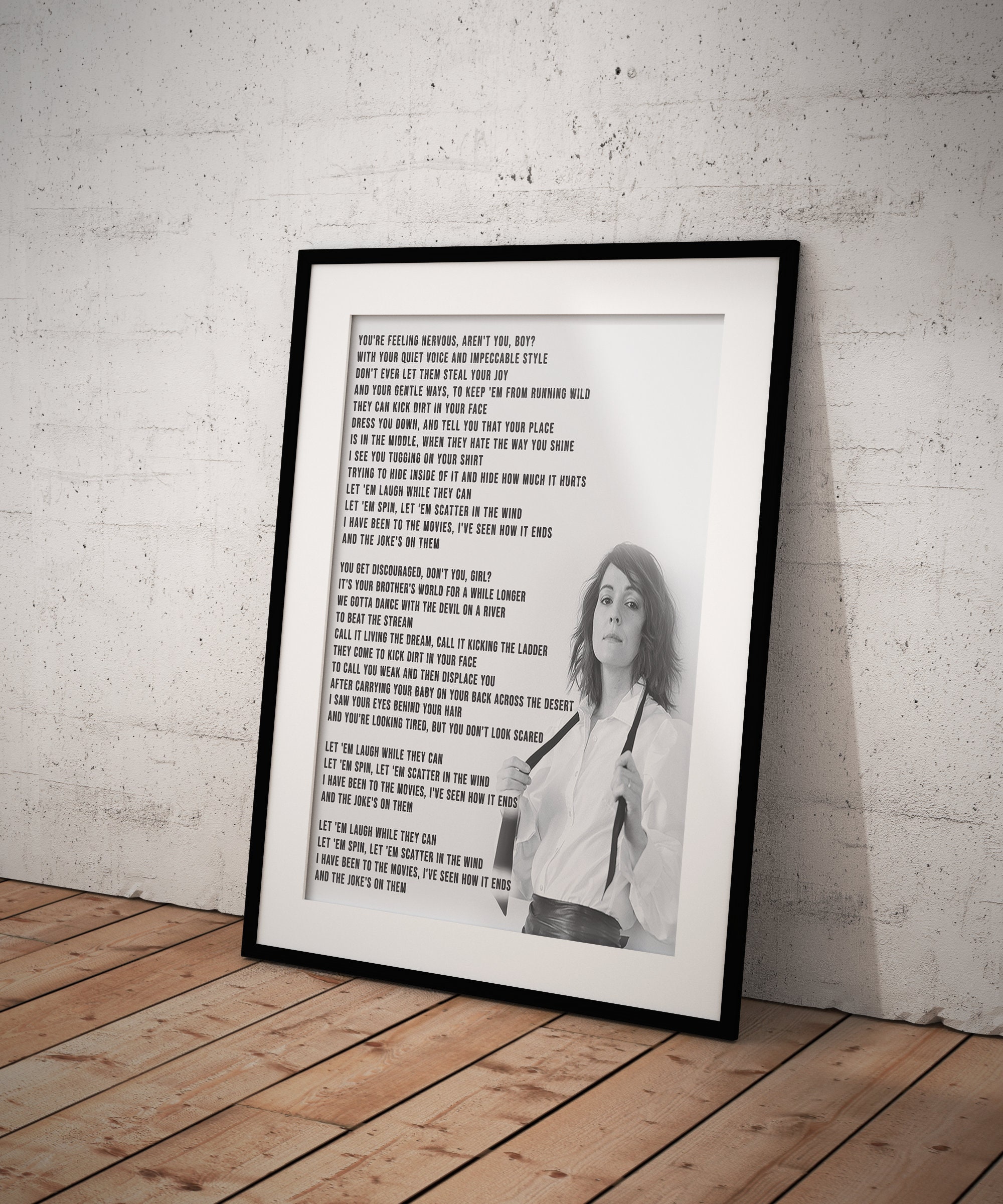 Brandi Carlile The Joke Lyric Poster Wall Art Song Lyrics Etsy