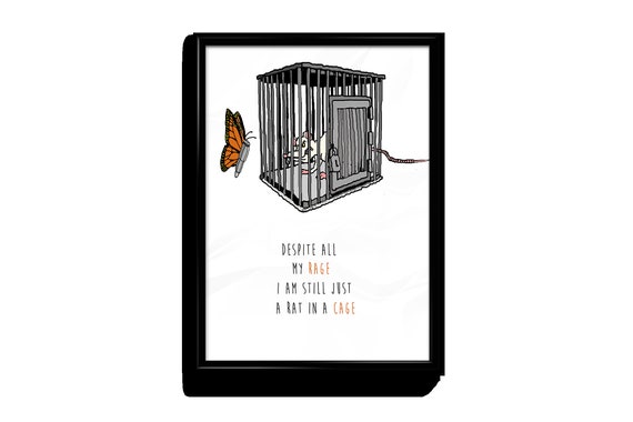 Bullet With Butterfly Wings Smashing Pumpkins Inspired Lyric Art Print Song Lyrics Poster Wall Art Print