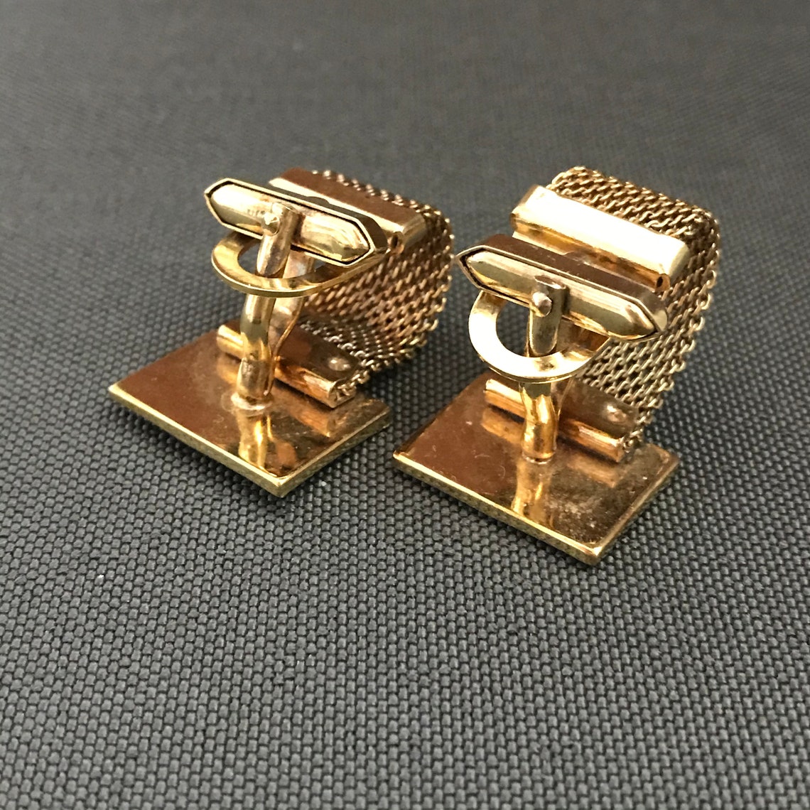 Vintage German cufflinks Midcentury mens jewelry Gold ton Etsy