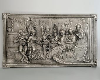 SEZAM Gusseisen-Dekorplatte „Klassiker“ Für Kamin – 47,5x31,5x0,9 Cm, Korrosionsbeständig, Zur Wärmespeicherung & Verkleidung
