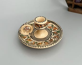 Vintage Keramik Kammerleuchter Kerzenhalter in Landhausstil