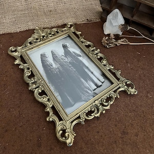 Vintage Brass Photo Frame with Glass – Baroque Style Picture Frame - Women with Long Hair Postcard