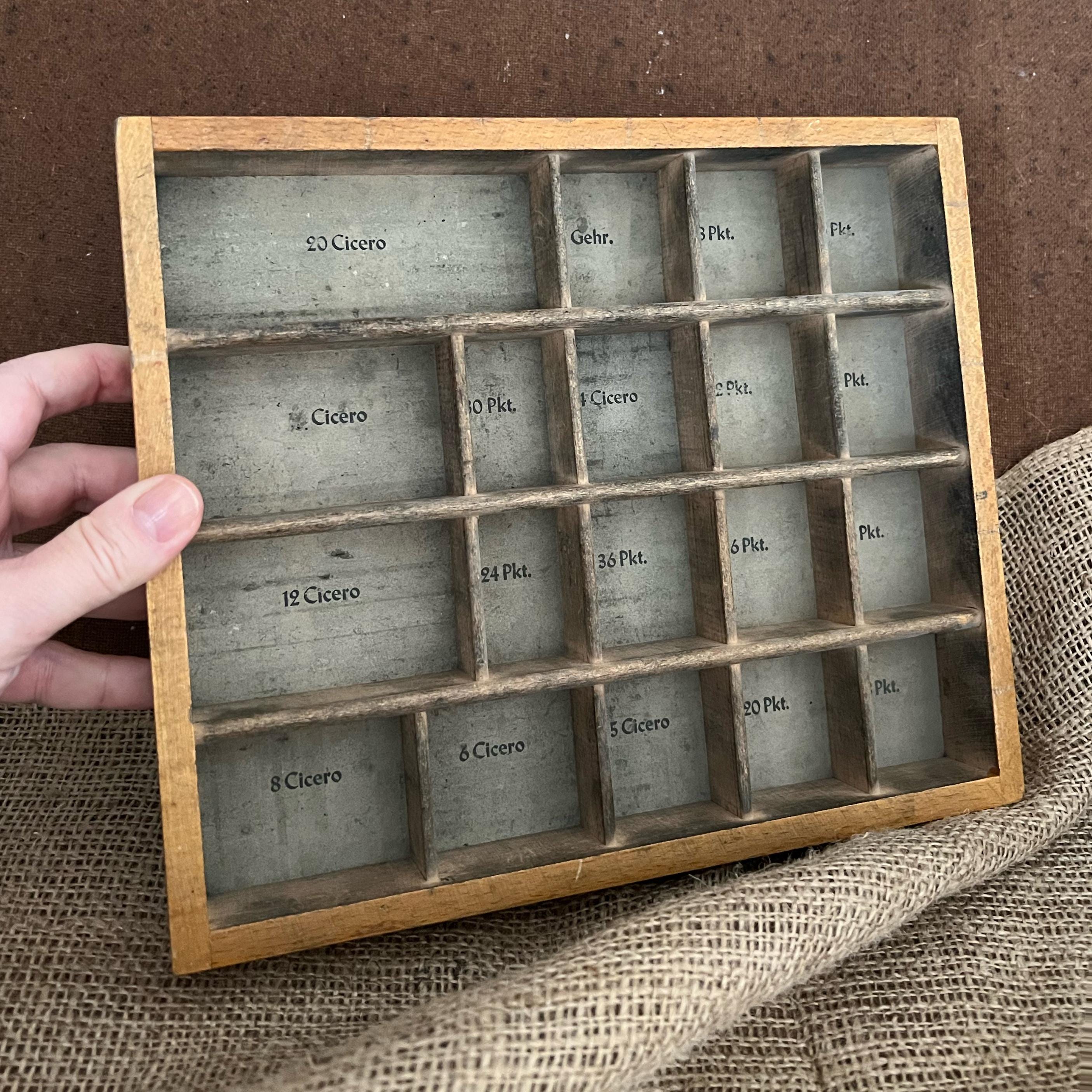Vintage Printer Tray With Original Labels – Letterpress Type Case ...