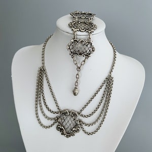 German Trachten Jewelry Set Filigree Necklace and Bracelet - Bavarian Octoberfest Women Accessories - German Folk Jewelry