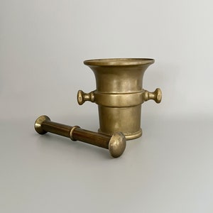 Vintage Brass Mortar Pestle - 3.6“ Witch Mortar - Witchcraft Accessories - Ritual Tool - Altar Offering Bowl