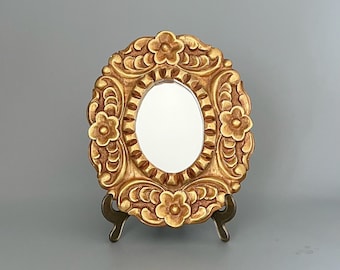 Vintage Verzierter Ovaler Wandspiegel