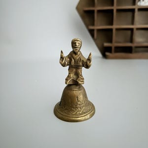Tibetan monk vintage handbell meditation bell made of brass - Altar bell - Pagan buddhist