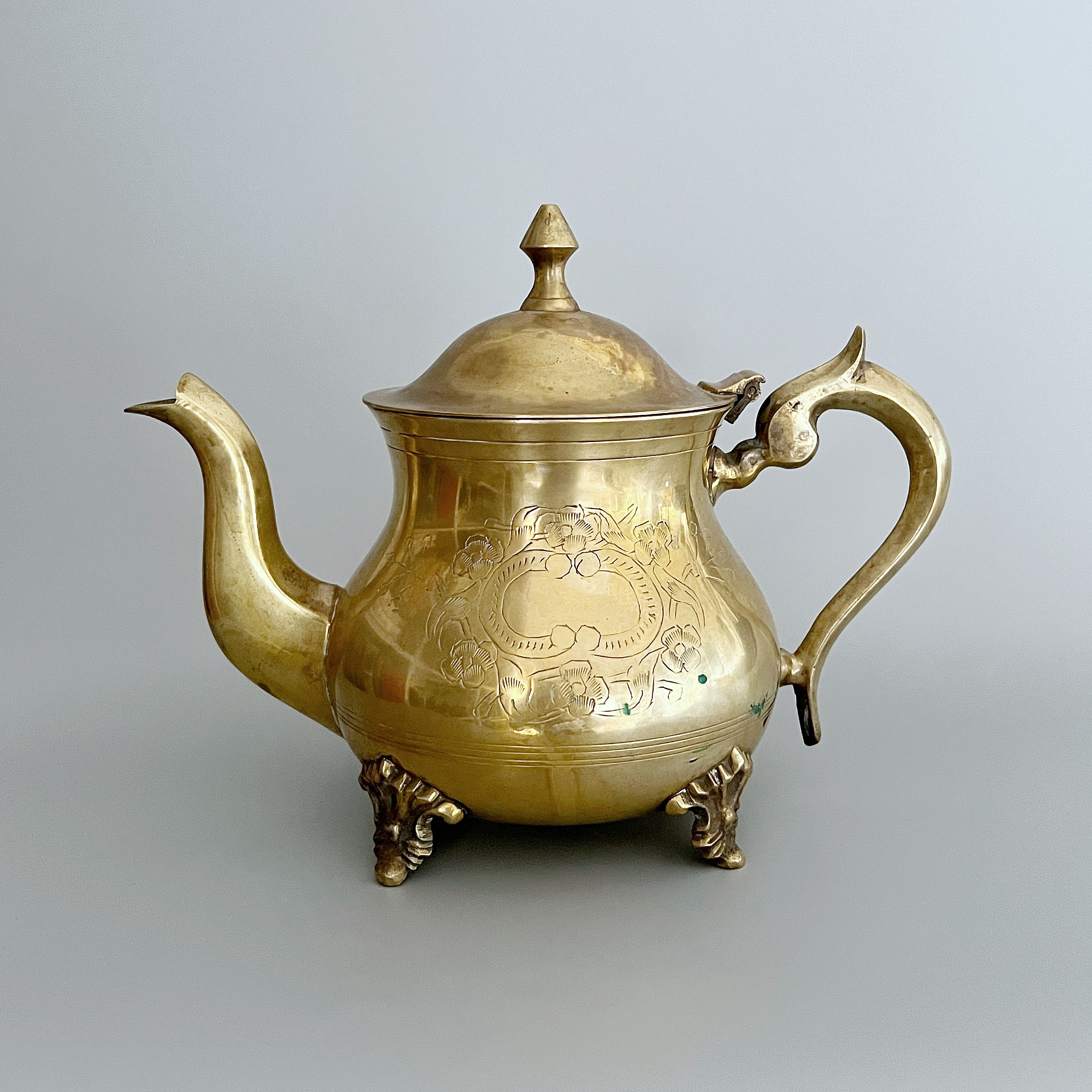 Footed Ornate Teapot With Handle Silver Plated Marked EPNS Footed Ornate Teapot With Handle Silver Plated Marked EPNS