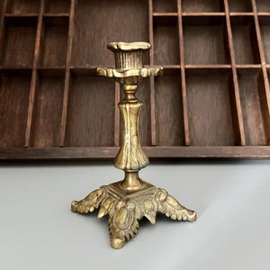 Antique Brass Candle Holder – Ritual Altar Candlestick for Witchcraft & Spiritual Ceremonies
