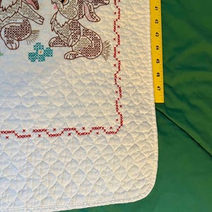 Vtg Disney Bambi And Friends Cross Stitch Lightweight Blanket COMPLETED Paragon image 6