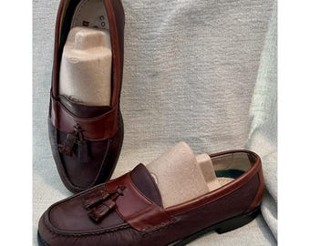 Dexter USA Mens Sz 12 2-Tone Brown Leather Tassel Loafers Handsewn Moc Toe Shoes