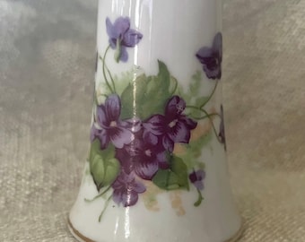 Vtg Lefton Painted Violets Gold Gild REPLACEMENT Salt Shaker Hand Painted Japan
