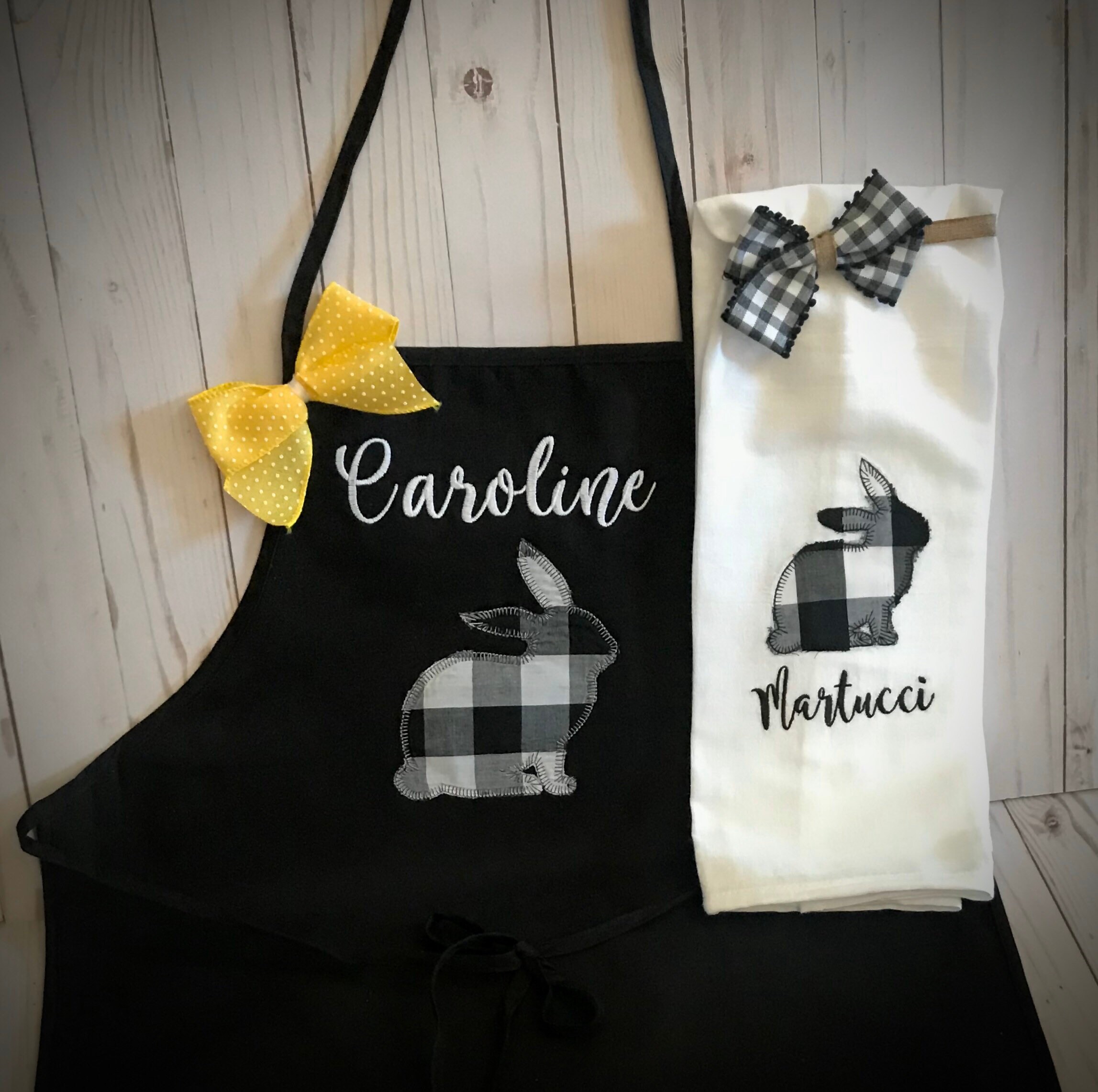 Buffalo plaid rabbit farmhouse easter apron embroidered and  etsy Buffalo plaid rabbit farmhouse easter apron embroidered and  etsy