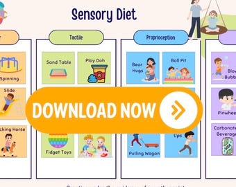 Sensory Activity Ideas Poster: Calm-Down Corner, Classroom, or Home (PDF Format)