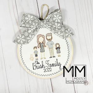Personalized Embroidered Family Christmas Ornaments