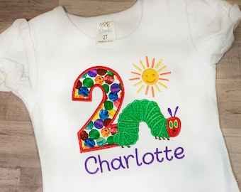 Colorful Caterpillar Birthday Shirt