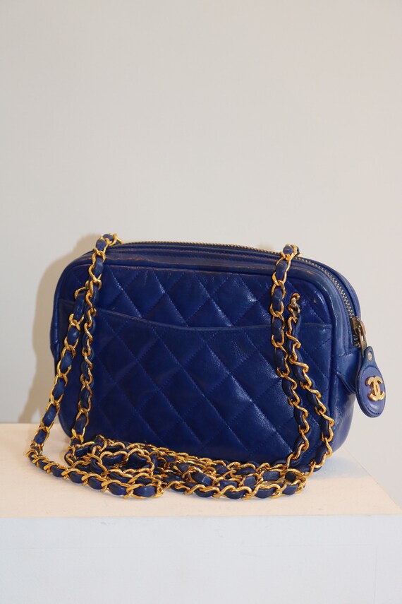 chanel blue camera bag