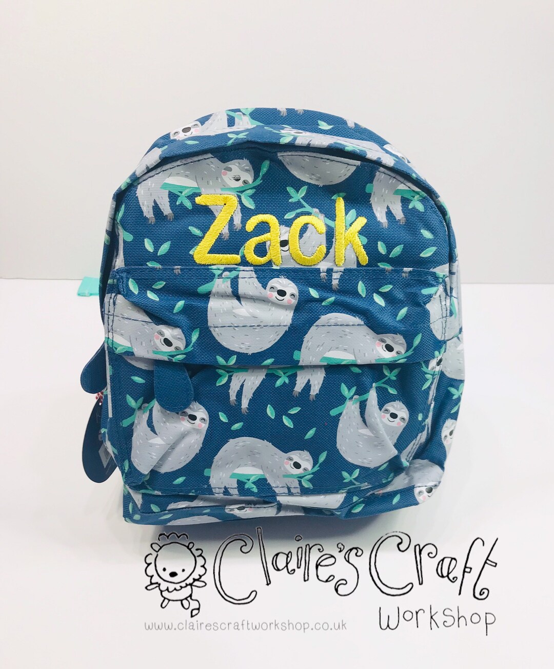 Sloth Mini Backpack Personalised Sydney Sloth Mini Backpack for Children, School Bag ...