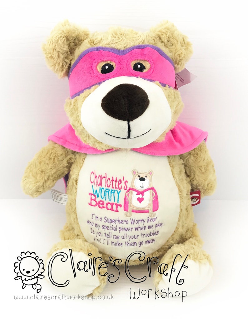 personalised pink teddy bear