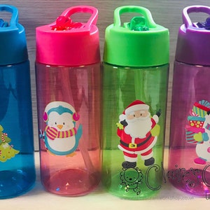 Kids Christmas Water Bottle with Picture and Name image 2