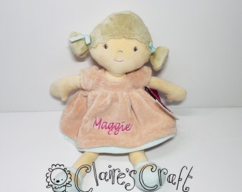 Personalised Peach Pia Butterfly Fair Trade Rag Doll with name embroidered