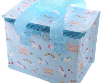 Personalised Unicorn Insulated Lunch Bag for children & adults, School Lunch Bag, Work, Nursery, Kids, Wipeclean, named, child, trend