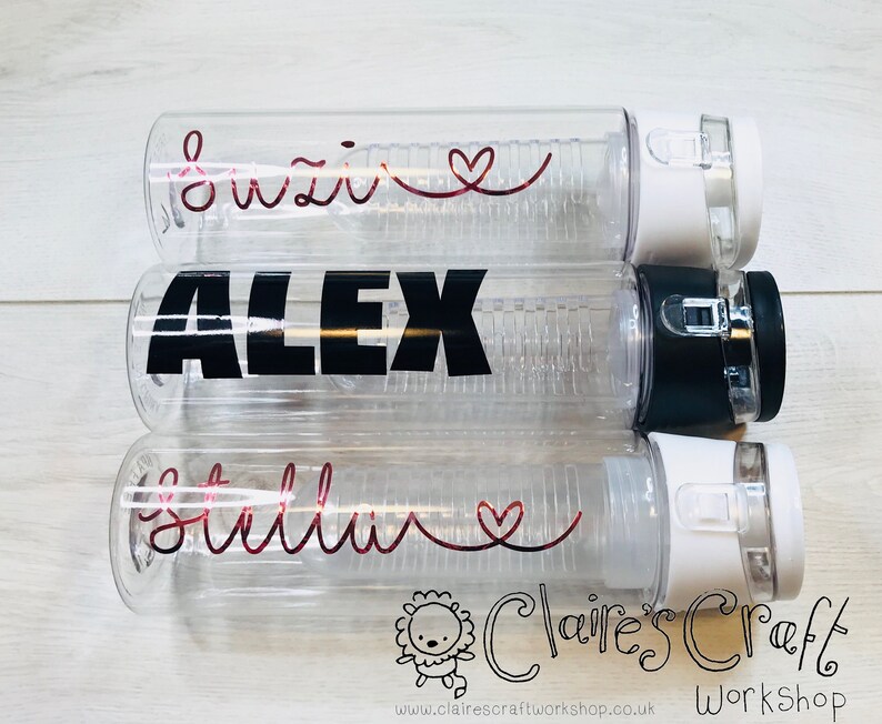 Personalised Water Bottle Straw/fruit Infuser 700ml White | Etsy UK