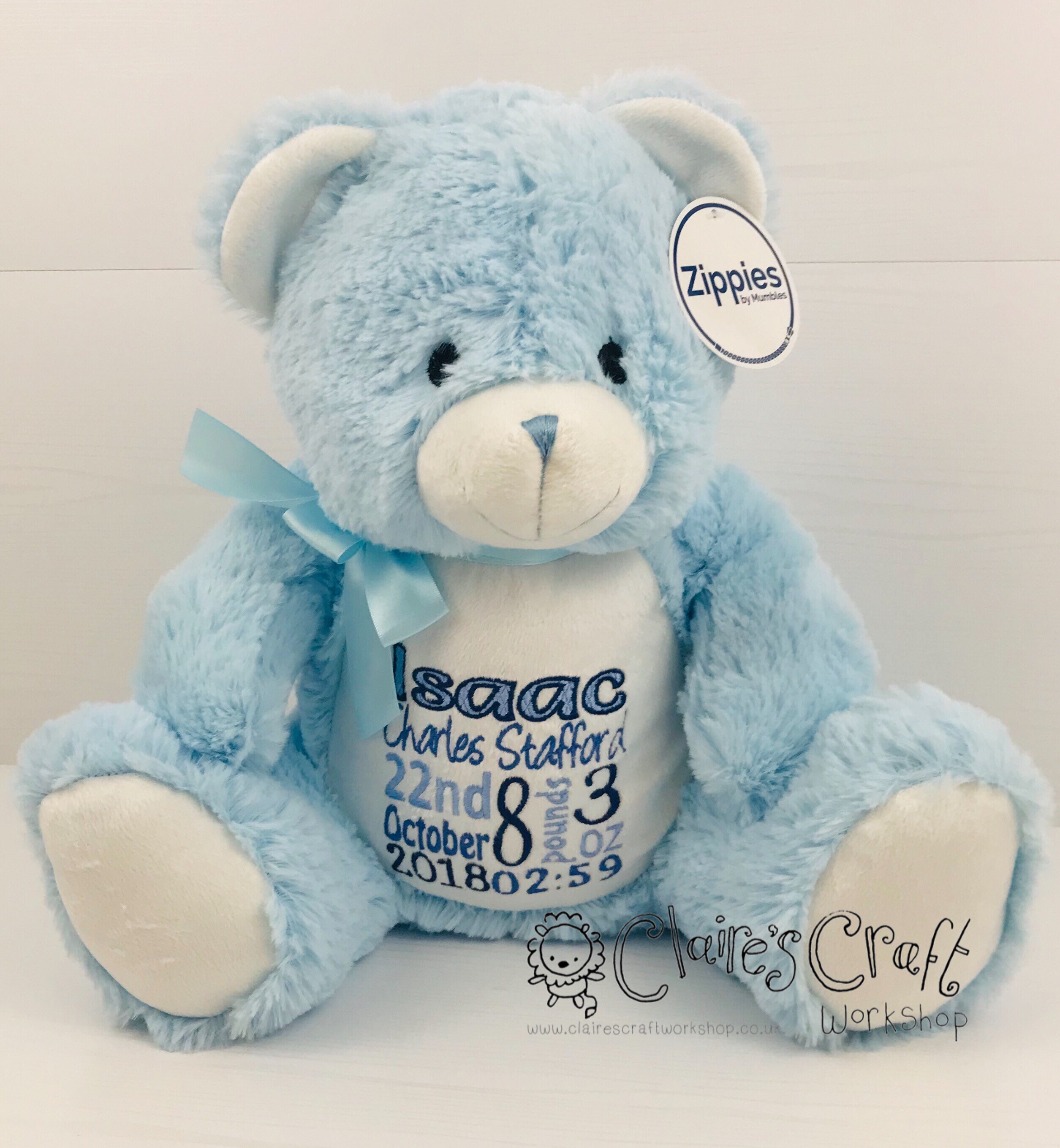 Personalised Embroidered Cute Baby Boy Blanket Birth//Christening Gift New Baby