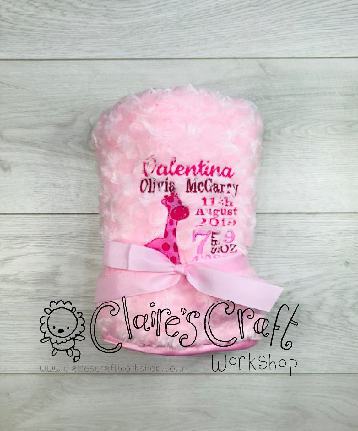 Luxury Baby Blanket in Blue Pink Silver or White With Etsy UK