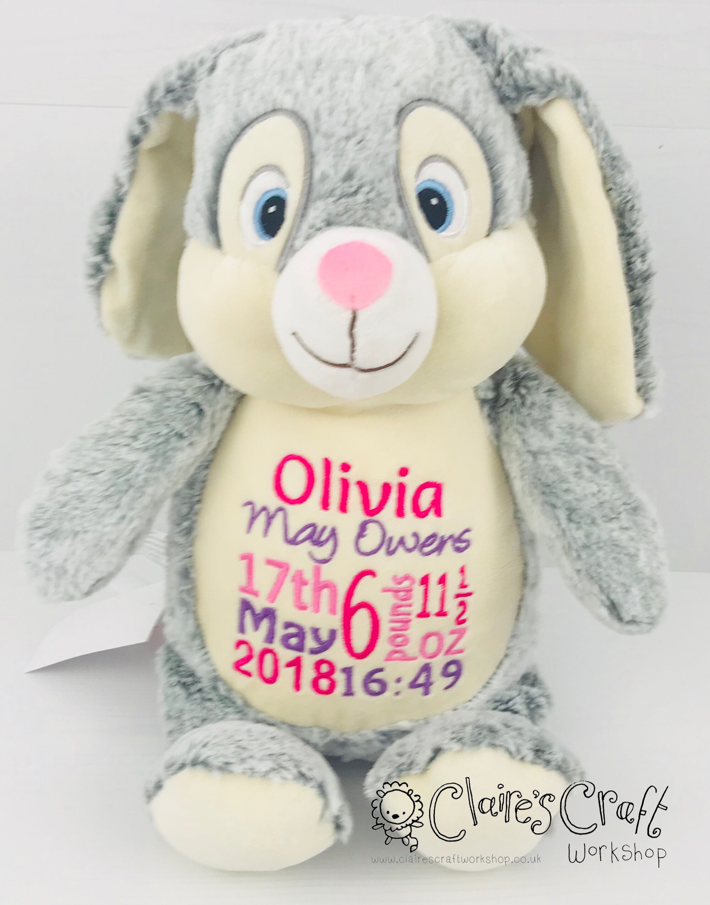personalised bunny teddy