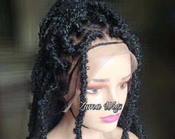 braid wig butterfly locs wig faux locs distressed locs