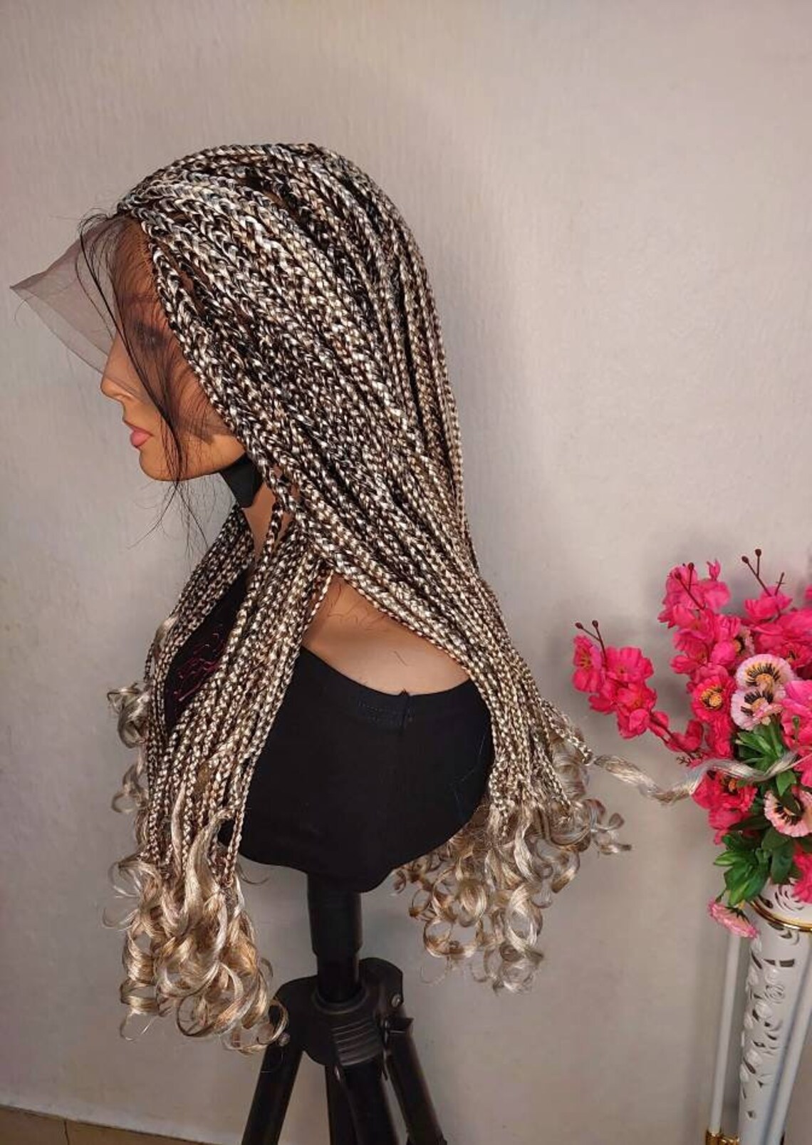 Full Lace Box Braid Wig for Black Women Mixed Blonde Braid Etsy