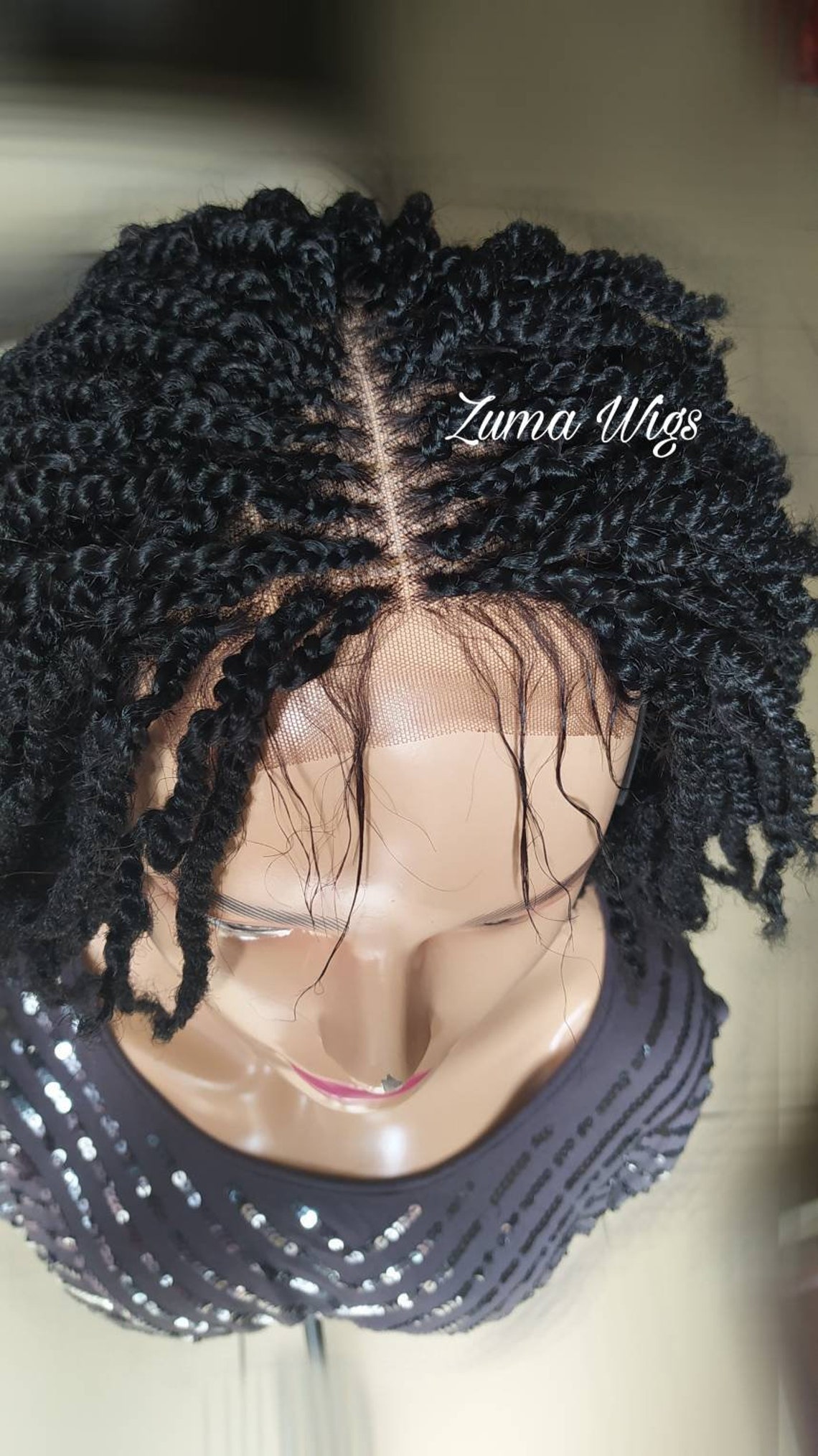 Short kinky twists wig braid wig custom made Etsy