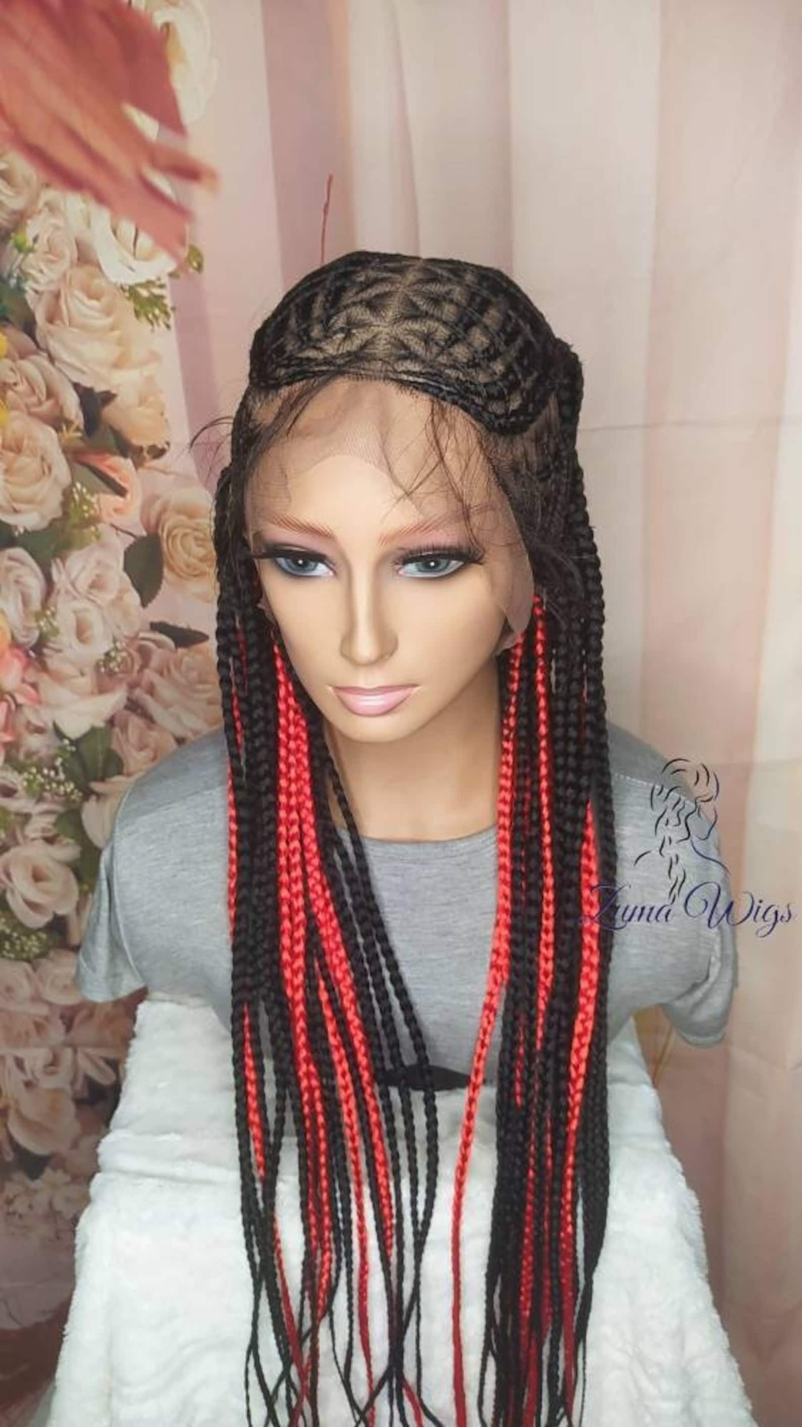 CORNROW BRAID WIG Knotless Full Lace Box Braided Wig Pattern Etsy