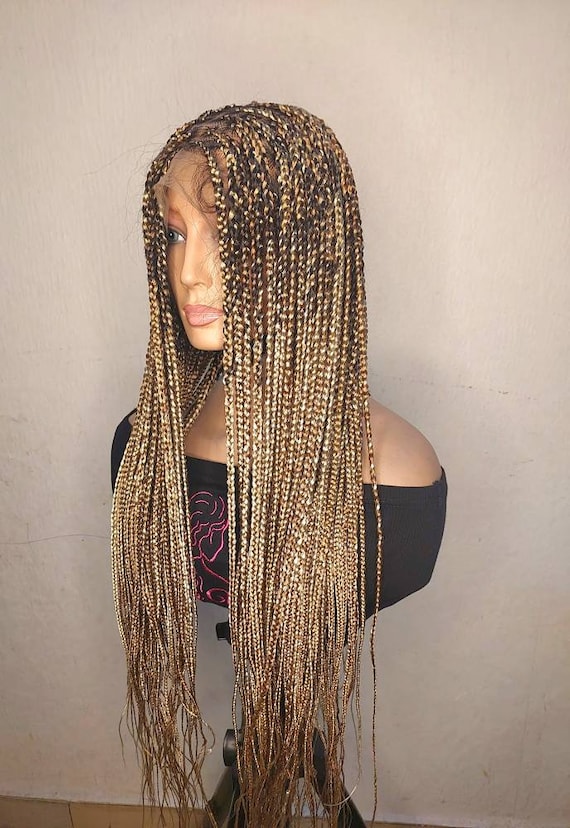 Knotless Braid Wig Full Lace Box Braid Wig Braids Full Lace Wig Custom Made Mixed Blonde Etsy