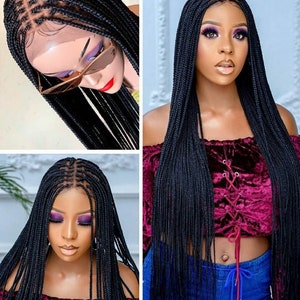 LONG BRAIDED WIG Knotless Box Braids Full Lace Braided Wig for