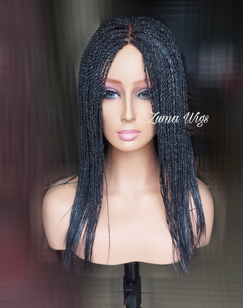 Grey Wigs for Women Gray Braid Wig Salt and Pepper Wigs Etsy