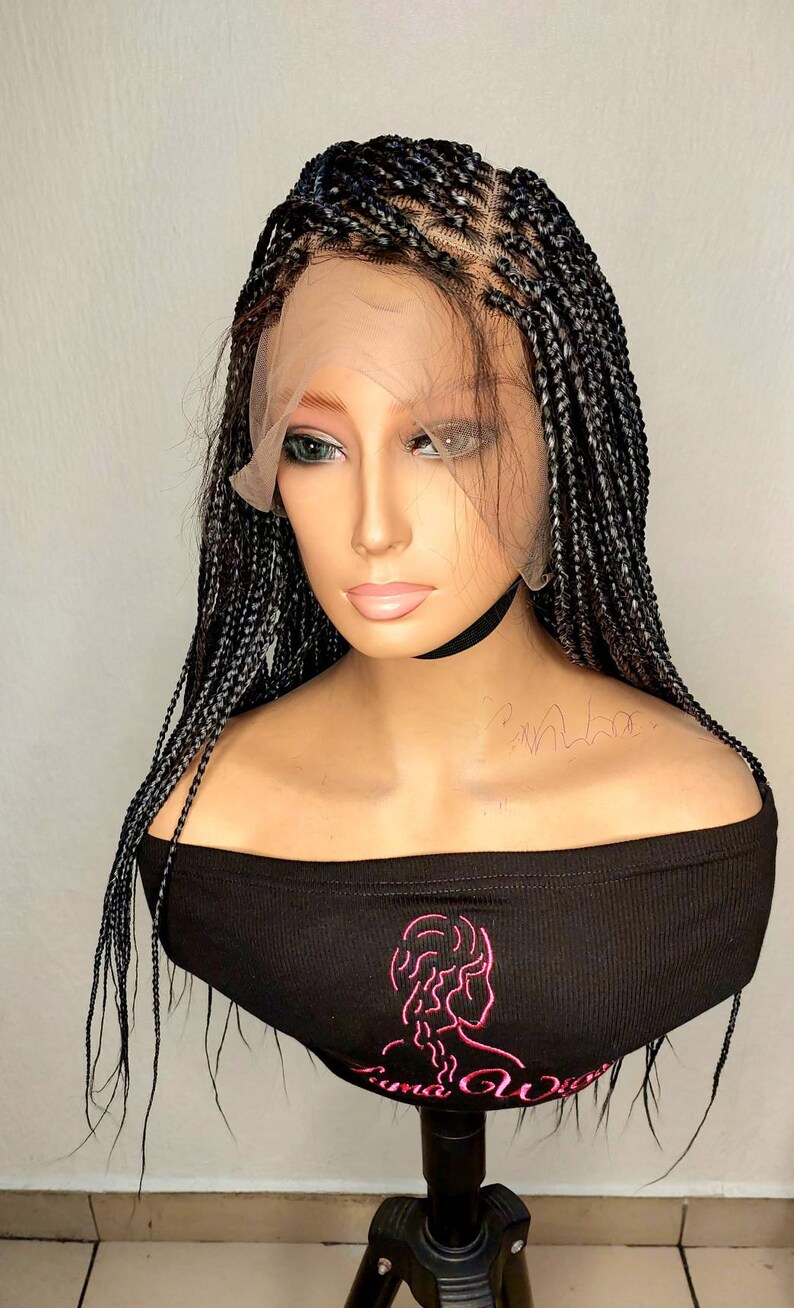FULL LACE BRAID Wig Salt and Pepper Braid Wig Etsy
