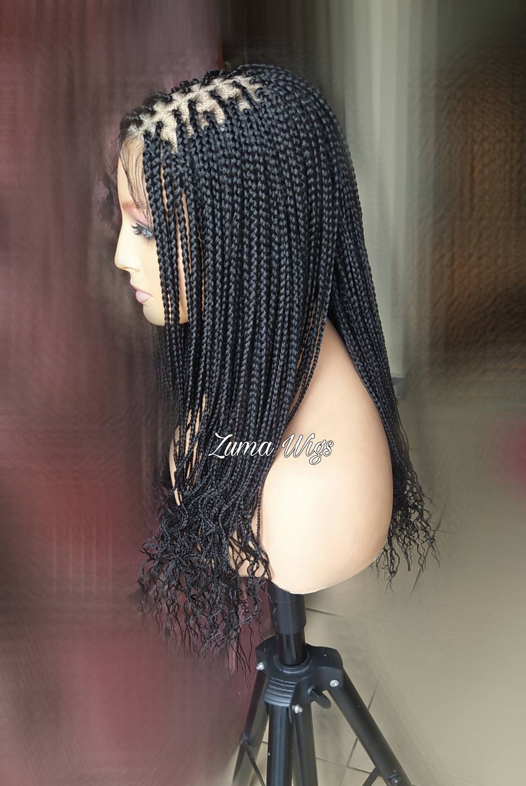 Braided Wig Box Braid Wig Boho Braids Lace Front Full Lace Box Etsy