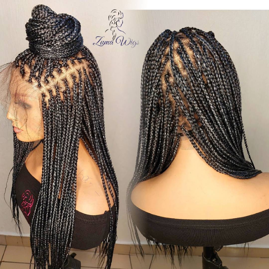 FULL LACE BRAID Wig Salt and Pepper Braid Wig Etsy
