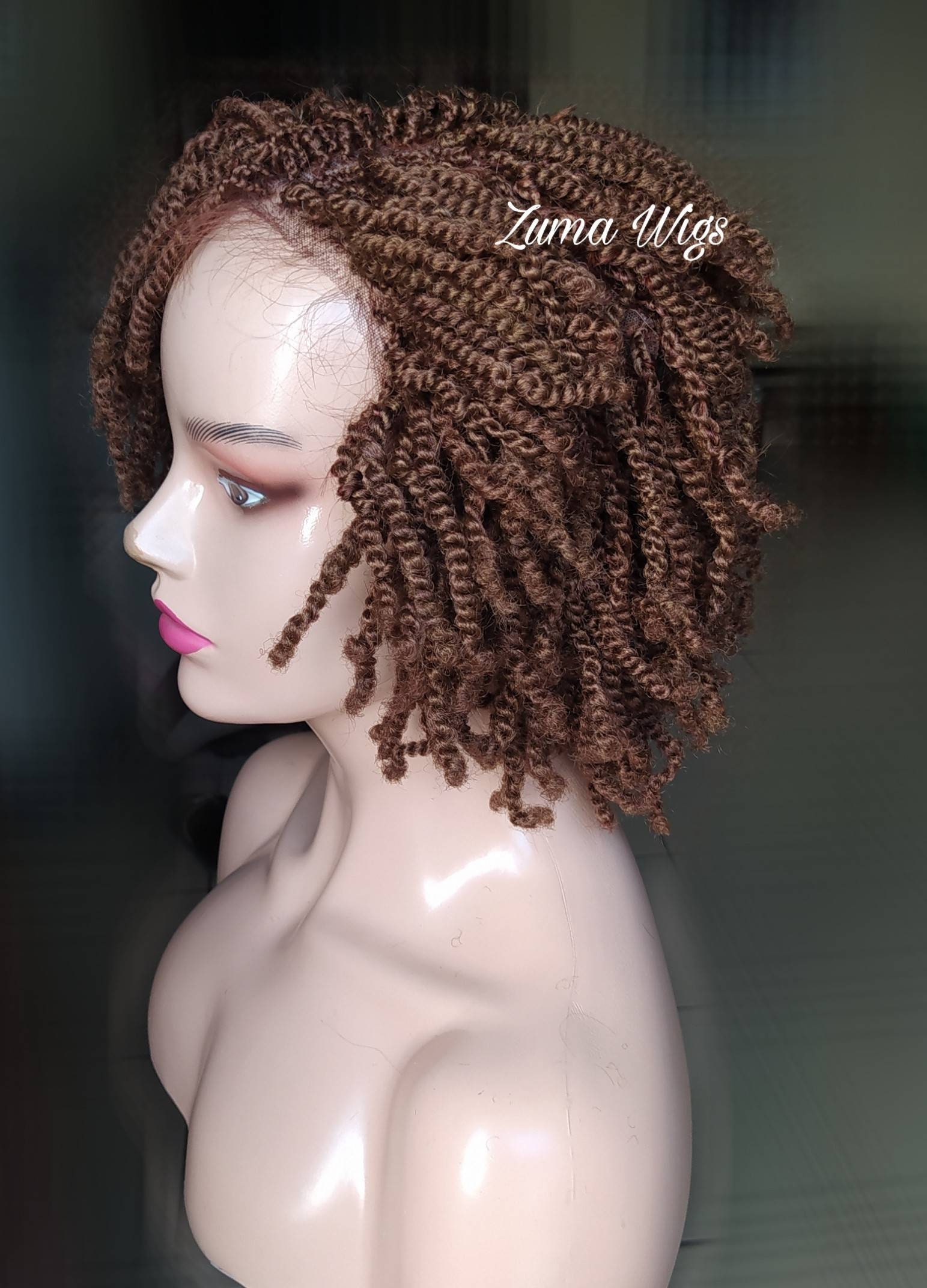 Kinky Twists Wig Short Lace Front Braided Wig Custom Made - Etsy ...