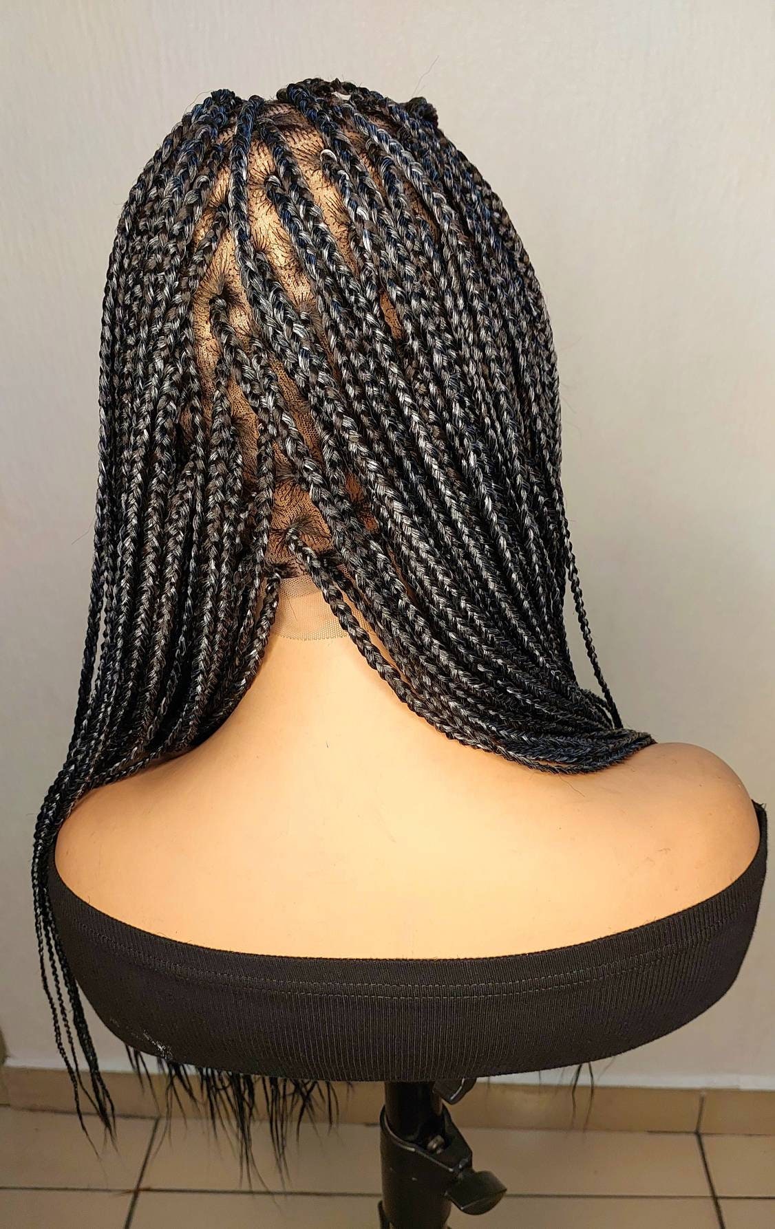 FULL LACE BRAID Wig Salt and Pepper Braid Wig Etsy