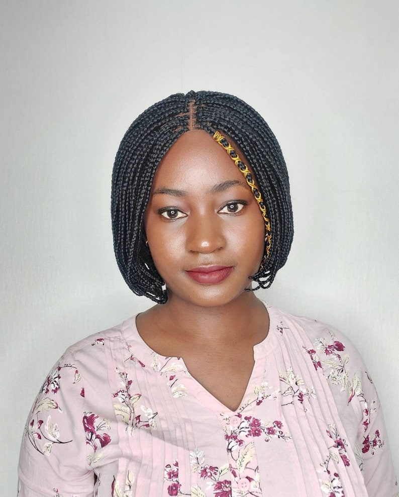 Braided wigs for black women bob braided wigs with closure etsy