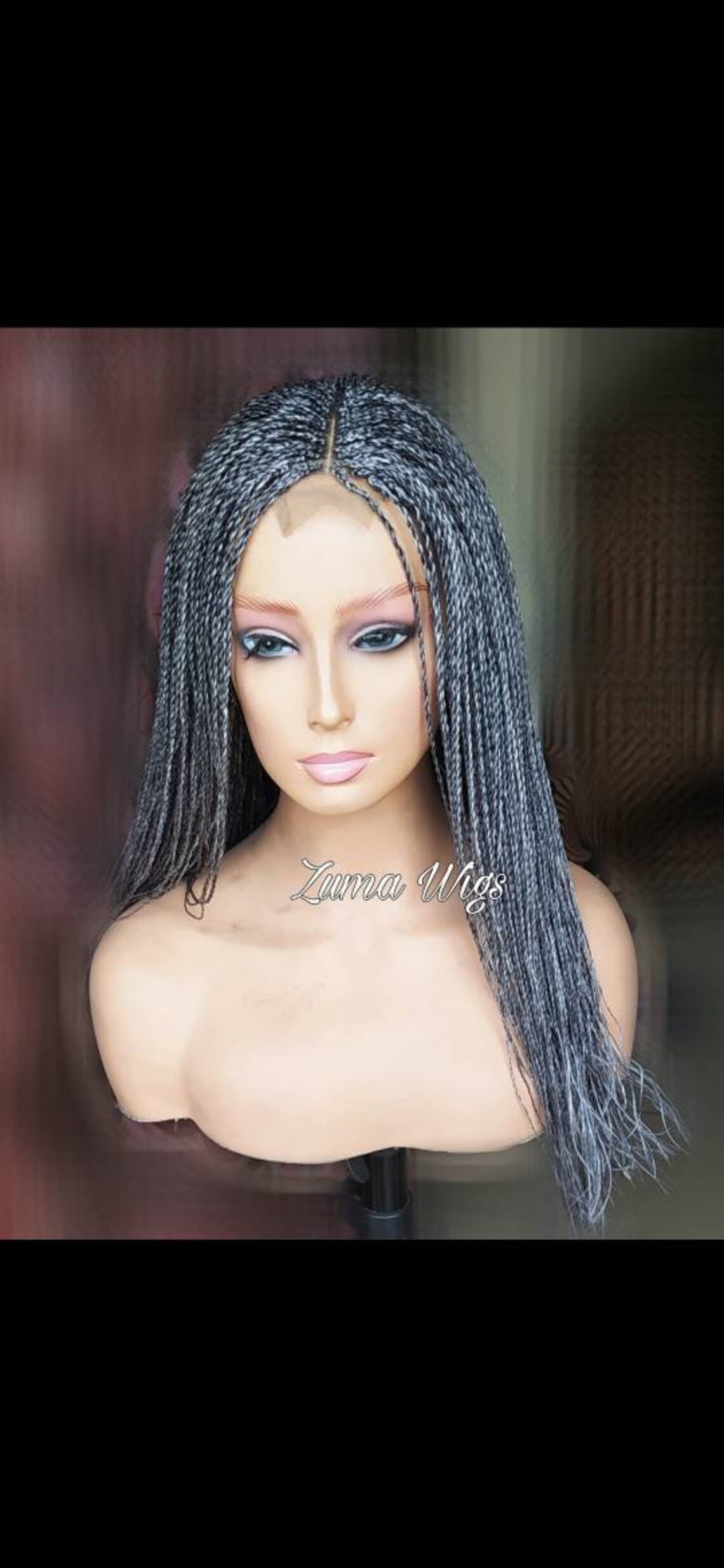 Grey Wigs for Women Gray Braid Wig Salt and Pepper Wigs Etsy