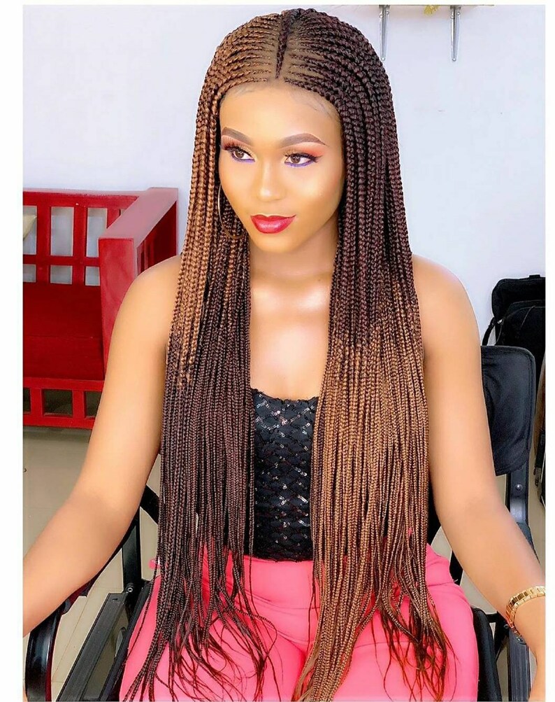 Cornrow wig cornrow braided wig for black women lace front wig Etsy