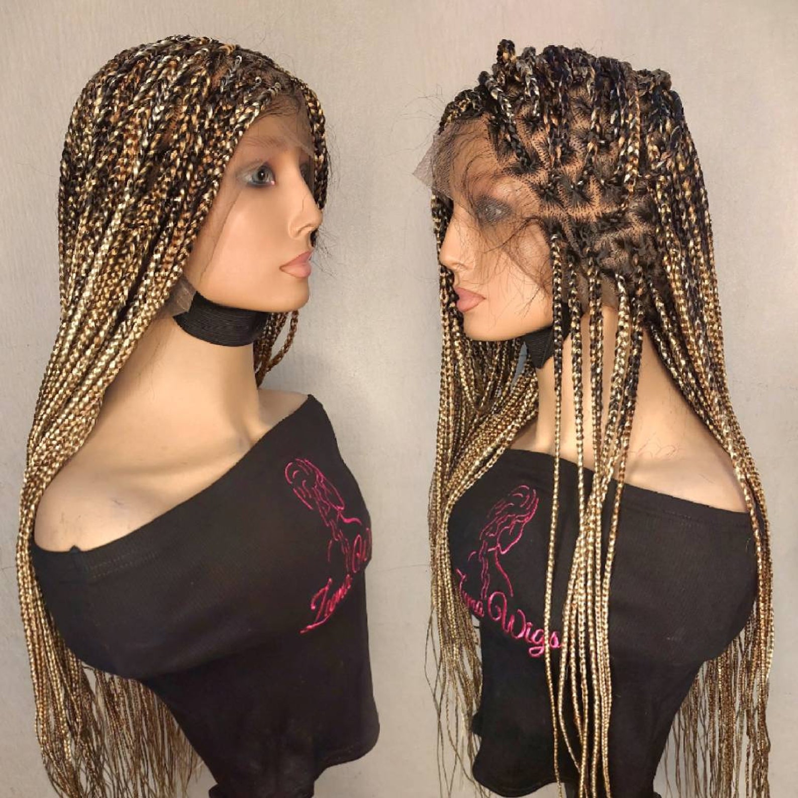 Knotless Braid Wig Full Lace Box Braid Wig Braids Full Lace Etsy