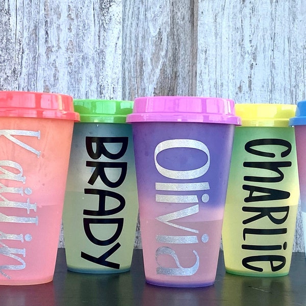 Personalized Hot Color Changing Cups Reusable Cups, Coffee Cups, Personalized Cups, Cold Cups